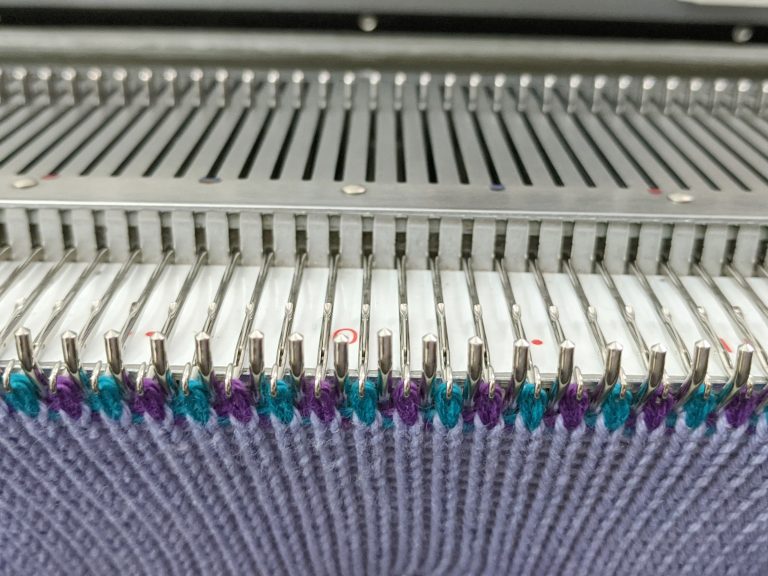 Hand knit to machine knit - The Latvian braid